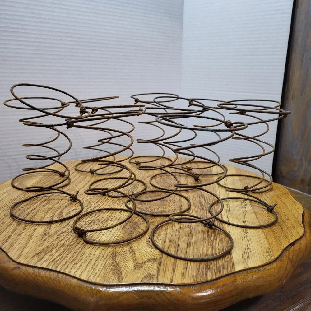 VTG Rusty Hourglass Metal Coil Old Bed Springs Lot Of 12 Pc. 5